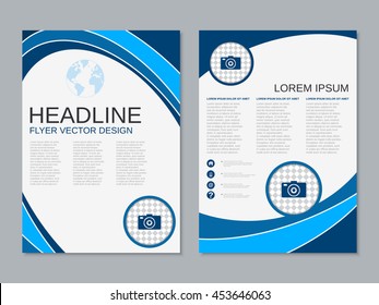 Professional modern two-sided flyer vector design template