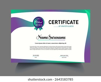 professional Modern unique certificate design sample