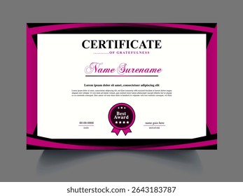 professional Modern unique certificate design sample