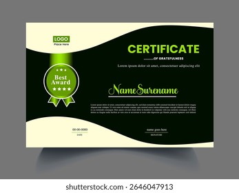 Exemplo de design de certificado exclusivo Professional Modern