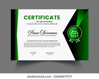 Professional Modern unique certificate design sample