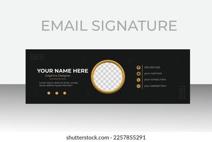 Professional modern and unique email signature templates design vectorCreative,
 Modern Email Signature Layout. Professional business Email Signature Template.