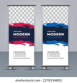 professional modern vector business roll up banner template design