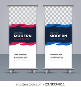 professional modern vector business roll up banner template design