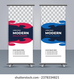 professional modern vector business roll up banner template design
