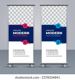 professional modern vector business roll up banner template design