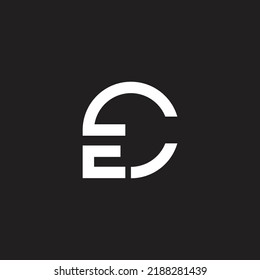 Professional Monogram Letters CE EC Vector Icon Logo On Black Background.