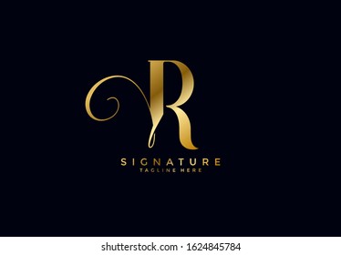 professional monogram signature letter R logotype