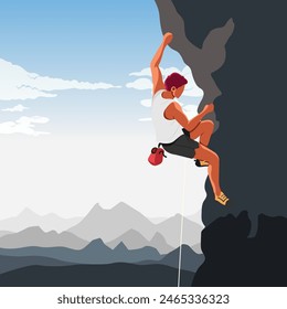 Professional Mountain Climber - Stock Illustration as EPS 10 File