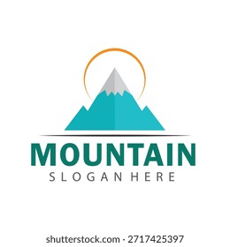 Icono del Vector del logotipo de la montaña del Profesional para la aventura del viaje y la marca al aire libre de la industria