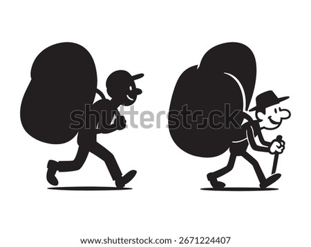Professional Movers silhouette vector illutration