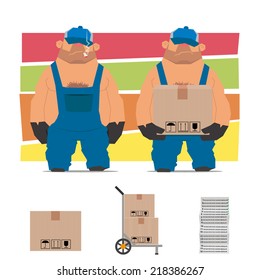 professional movers. vector illustration.