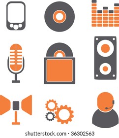 professionelle Musiksymbole. Vektorgrafik