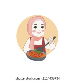 Professional Muslim Hijab Chef Character