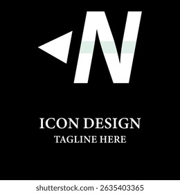 Professional n letter with arrow head logo design