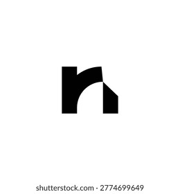Professional N RN Real Estate Geometric Monogram Identity. Letter N Logo idea. 