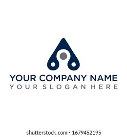 A professional navy blue and gray abstract logo design featuring a stylized letter A that resembles a group of people or a community icon. This modern minimalist vector is ideal for tech startups, human resources, teamwork consulting, and corporate branding. Isolated on white background