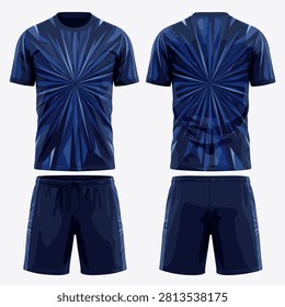 Professional navy soccer jersey mockup for custom team apparel design.