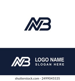 Professional NB logo template for company.