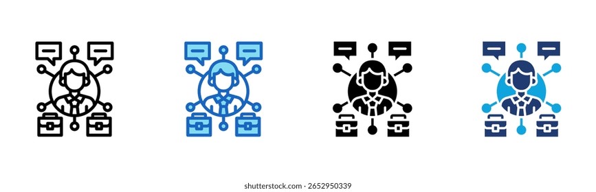 Icono de red de Profesional Multi Style Ilustración vectorial