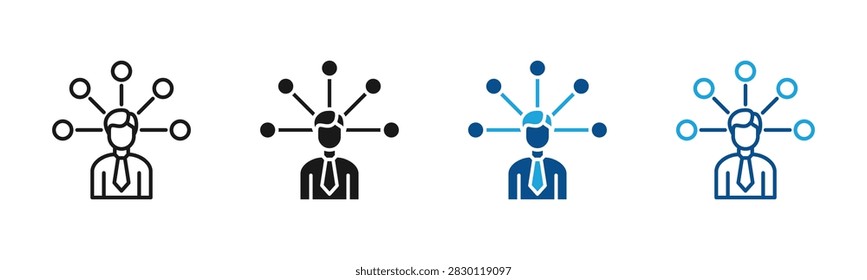 Professional Network web icon with multiple style collection