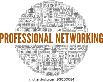 Professional Networking vector illustration word cloud isolated on white background.