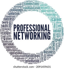 Professional Networking vector illustration word cloud isolated on white background.