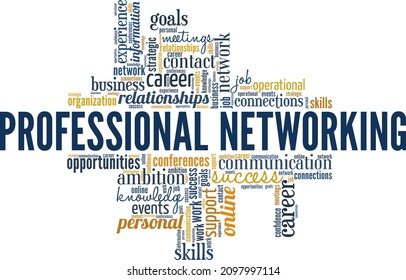 Professional Networking vector illustration word cloud isolated on white background.