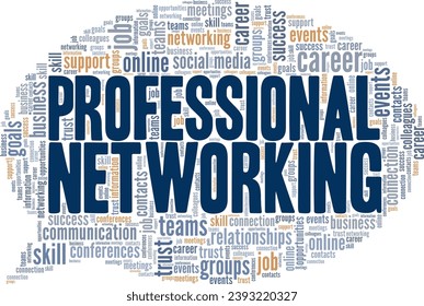 Professional Networking word cloud conceptual design isolated on white background.