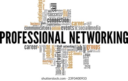 Professional Networking word cloud conceptual design isolated on white background.