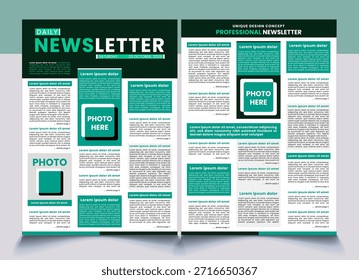 professional newsletter design template sample