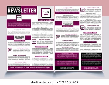 professional newsletter design template sample