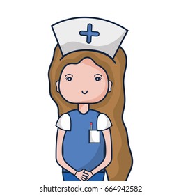 professional nurse with hat in the head
