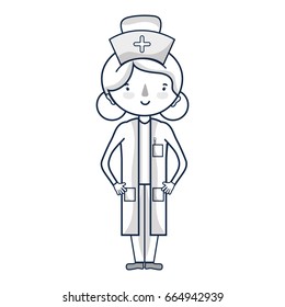 professional nurse with hat in the head
