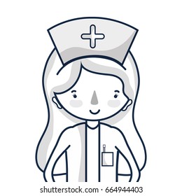 professional nurse with hat in the head