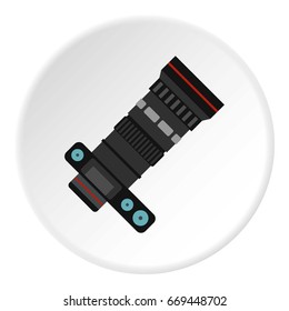 Professional objective icon in flat circle isolated on white background vector illustration for web