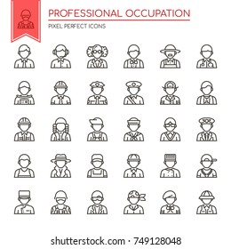 Professional Occupation , Thin Line and Pixel Perfect Icons
