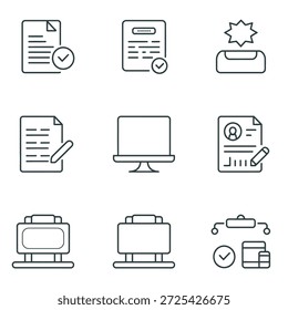 Professional Office Administration and Document Management Icons