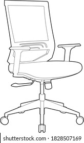 Professional Office Chair Vector / Line Drawing. Icon, Logo, Design, Element