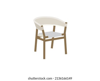 Professional Office chairs with casters. Desk height. White Modern round table with chairs Vector. Mid Century Modern Lounge Chair stock illustration. Executive office chair furniture illustration.eps