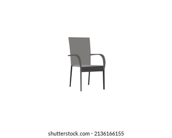 Bürostühle mit Rollen. Schreibhöhe. Weiß Moderner runder Tisch mit Stühlen Vector. Mid Century Modern Lounge Stuhl Stockillustration. Bürostuhlmöbel Illustration.eps