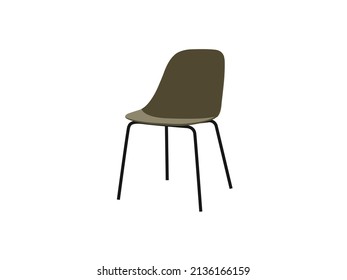 Professional Office chairs with casters. Desk height. White Modern round table with chairs Vector. Mid Century Modern Lounge Chair stock illustration. Executive office chair furniture illustration.eps