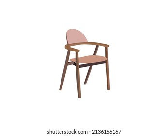 Sillones profesionales con casta. Altura del escritorio. Mesa redonda blanca moderna con sillas Vector. Ilustración de la cátedra de salón moderno de Mid Century. Ilustración de mobiliario para sillas de oficina ejecutivas.eps