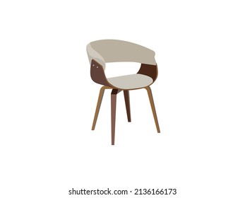 Professional Office Chairs With Casters. Desk Height. White Modern Round Table With Chairs Vector. Mid Century Modern Lounge Chair Stock Illustration. Executive Office Chair Furniture Illustration.eps