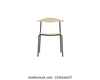 Professional Office chairs with casters. Desk height. White Modern round table with chairs Vector. Mid Century Modern Lounge Chair stock illustration. Executive office chair furniture illustration.eps