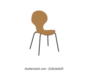 Professional Office chairs with casters. Desk height. White Modern round table with chairs Vector. Mid Century Modern Lounge Chair stock illustration. Executive office chair furniture illustration.eps
