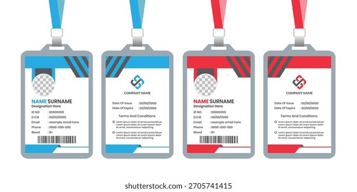 Conjunto de design de modelo de cartão de identidade profissional coleção de layout de cartão de identidade do funcionário