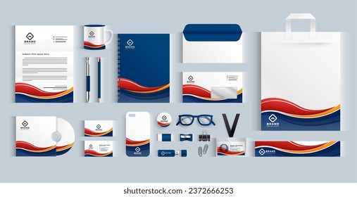 professional office stationery template for business branding or promotion vector