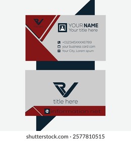 Professional official Iconic Visiting card Red Brown and grey color vector template design