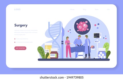 Professional oncologist web banner or landing page. Cancer disease